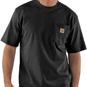 Carhartt Shirt Men’s Large Black K87 Heavyweight Pocket Short Sleeve Loose Fit